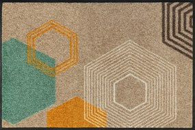 Hatszögek, világos szennyfogó szőnyeg - 50*75 cm (Választható méretek: 50*75 cm)