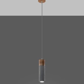 Sollux SL.0965 - Csillár zsinóron ZANE 1xGU10/40W/230V beton/fa