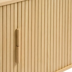 Natúr színű alacsony komód tolóajtóval, tölgyfa dekorral 76x160 cm Cavo – Unique Furniture