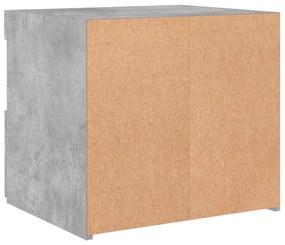 betonszürke éjjeliszekrény LED-világítással 50 x 40 x 45 cm