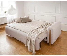 Bézs-krémszínű buklé kinyitható-tárolóhelyes kanapé 244 cm Arcadova – ELTAP