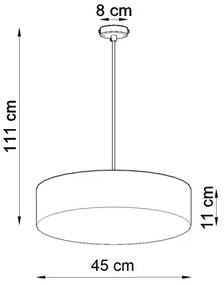 Csillár zsinóron ARENA 45 3xE27/60W/230V fekete