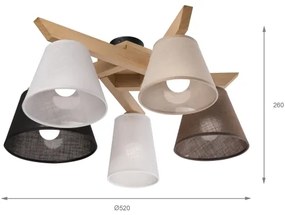 Brilagi - LED  Felületre szerelhető csillár  ANTHONY 5xE14/40W/230V tölgy