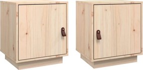 vidaXL 2 db tömör fenyőfa éjjeliszekrény 40 x 34 x 45 cm