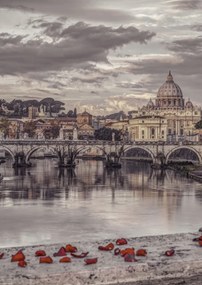 Poszter 29,7x42cm Kilátás a Basilica di San Pietro-ra a Vatikánban 2, Assaf Frank