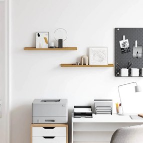 vidaXL Falpolc polcokkal tárolóval 2 pcs Bézs 60 x 9 x 3 cm Faanyag