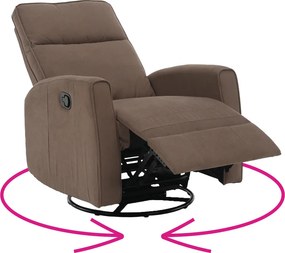 Relax forgószék fotel, szürkésbarna taupe, MEKENZI