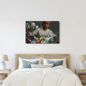 Kép - Frédéric Bazille, Young Woman with Peonies, reprodukciók (90x60 cm)