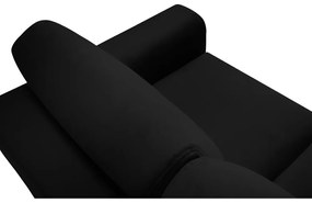 Fekete bársony kinyitható tárolóhelyes kanapé 235 cm Kyoto – Cosmopolitan Design