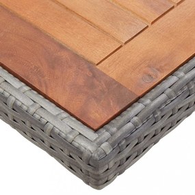 13 részes antracitszürke polyrattan étkezőszett párnákkal