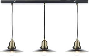 DAR LIGHTING HAN0354 HANNOVER Többágú Függesztett Lámpa Antik Sárgaréz, Fekete E27 IP20