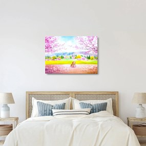 Kép - festett szarvas, akvarell (üvegen) (70x50 cm)