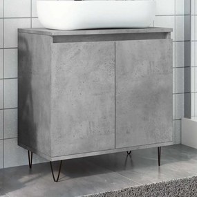 Betonszürke szerelt fa fürdőszobaszekrény 58x33x60 cm