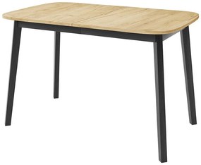 Asztal Edmond 110Kézműves aranytölgy, Fekete, 77x80x130cm, Hosszabbíthatóság, Laminált forgácslap, Fa