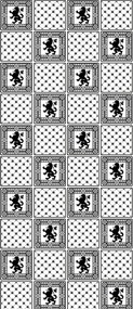 Fotótapéta Heraldikai oroszlánok négyzetekben fekete-fehér minta 91x211 +ragasztó