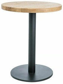 Fekete étkezőasztal tölgy asztallappal PURO II fi 60