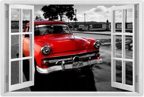 Poszter 60x40 Kubai piros autĂł