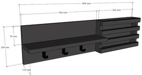 Huso Anthracite fali akasztó