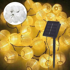 Napelemes kerti girland napelemes lámpák 50x Led izzó erkélyre 7m IP65