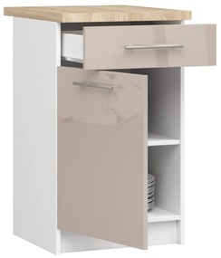 Alsó konyhaszekrény Ozara S50 SZ4 (fehér + fényes cappuccino). Akció -15%. 1071143