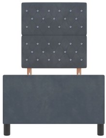 Ágykeret Sötétszürke 80x200 cm Bársony