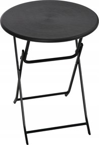 Kerti asztal, kerek, összecsukható, 2 személyes, sötétszürke, 60x60x73cm