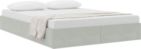 vidaXL Tárolós Ágy fejtámlával Világosszürke 140 x 190 cm Bársony