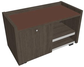 Verno mobil konténer 100 x 50 cm üveggel, bal, antracit tölgy / barna