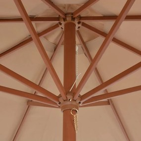 tópszínű kültéri napernyő farúddal 300 cm