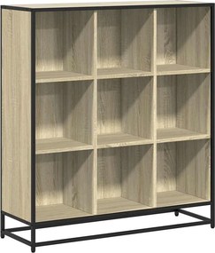 vidaXL sonoma tölgy szerelt fa és fém könyvszekrény 97,5x33x107,5 cm
