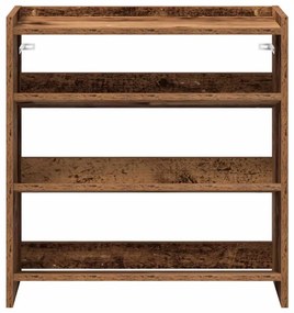 antik fa szerelt fa cipőtartó 60x25x62 cm