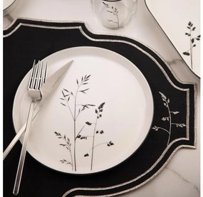 27 darabos étkészlet, fehér/fekete/porcelán