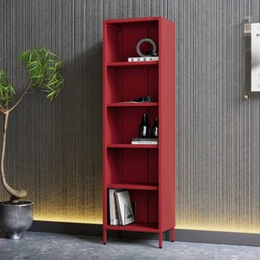 Könyvespolc MARIO, 500 x 1800 x 350 mm, Modern: piros