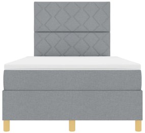 Box Spring Ágy Matrac Világosszürke 120x200 cm Szövet
