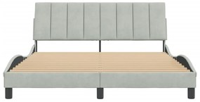 világosszürke bársony ágykeret matrac nélkül Hanko 160 x 200 cm