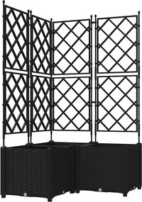vidaXL Kerti cserép 3 pcs Fekete 80 x 80 x 143 cm Acél