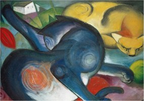 Divatos Flizelin Tapéta Ragasztó Fali 3D Macska Festmény 312x219 Ragasztó