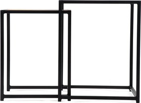 Tárolóasztal szett tölgyfa dekorral 2 db-os 38x38 cm Noah – Bonami Essentials