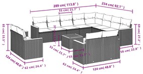 13 részes fekete polyrattan kerti ülőgarnitúra párnákkal