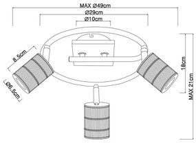 Globo 54033-3 - Spotlámpa JOSELLA 3xE27/60W/230V