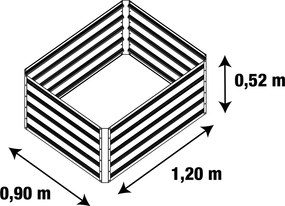 Emelt virágágyás G21 Daisy 120 x 90 x 52 cm, fém,zöld