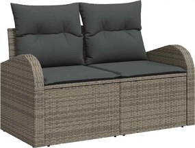 vidaXL Kerti kanapé párnával Szürke 124 x 62 x 69 cm polirattan