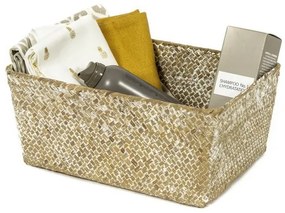 Tömörítő kötött kosár 30 x 20 x 13 cm, világosbarna
