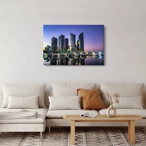 Jachtok és felhőkarcolók képe (90x60 cm)