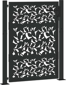 vidaXL fekete kerti kapu 100x125 cm acéllevél mintával