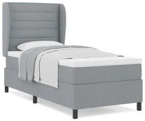 Boxspring Ágy Mattal Világosszürke 100x200 cm Szövet