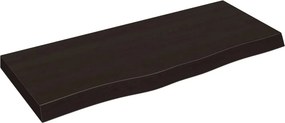 vidaXL sötétbarna kezelt tömör tölgyfa fali polc 100x40x(2-6) cm