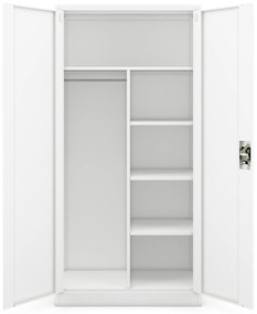 Fehér zárható takarítószekrény DAWID 900 x 1850 x 450 mm