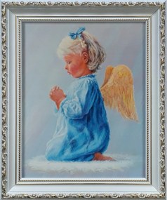 VĂĄszonkĂ©p 31x26 Ćrangyal Angyal FehĂ©r DĂszĂtett KeresztelĆ AjĂĄndĂ©k Keret