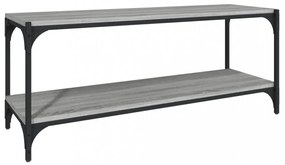 szürke sonoma színű szerelt fa és acél TV-szekrény 100x33x41 cm